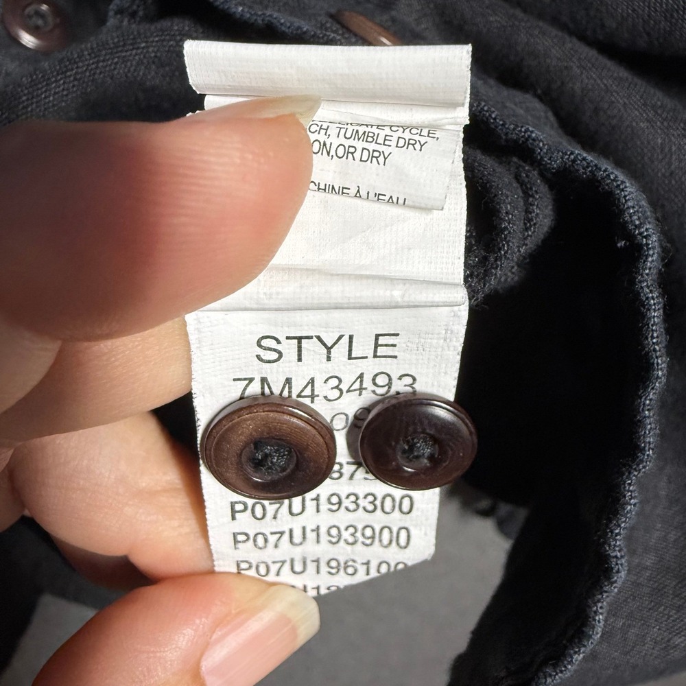 Y2K Inspired Lucky Brand 100% Linen Shirt Men's XL Charcoal Black Button Up - Picture 10 of 10